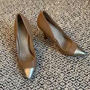 Restricted Gold-Toed Pumps MAKE ME AN OFFER